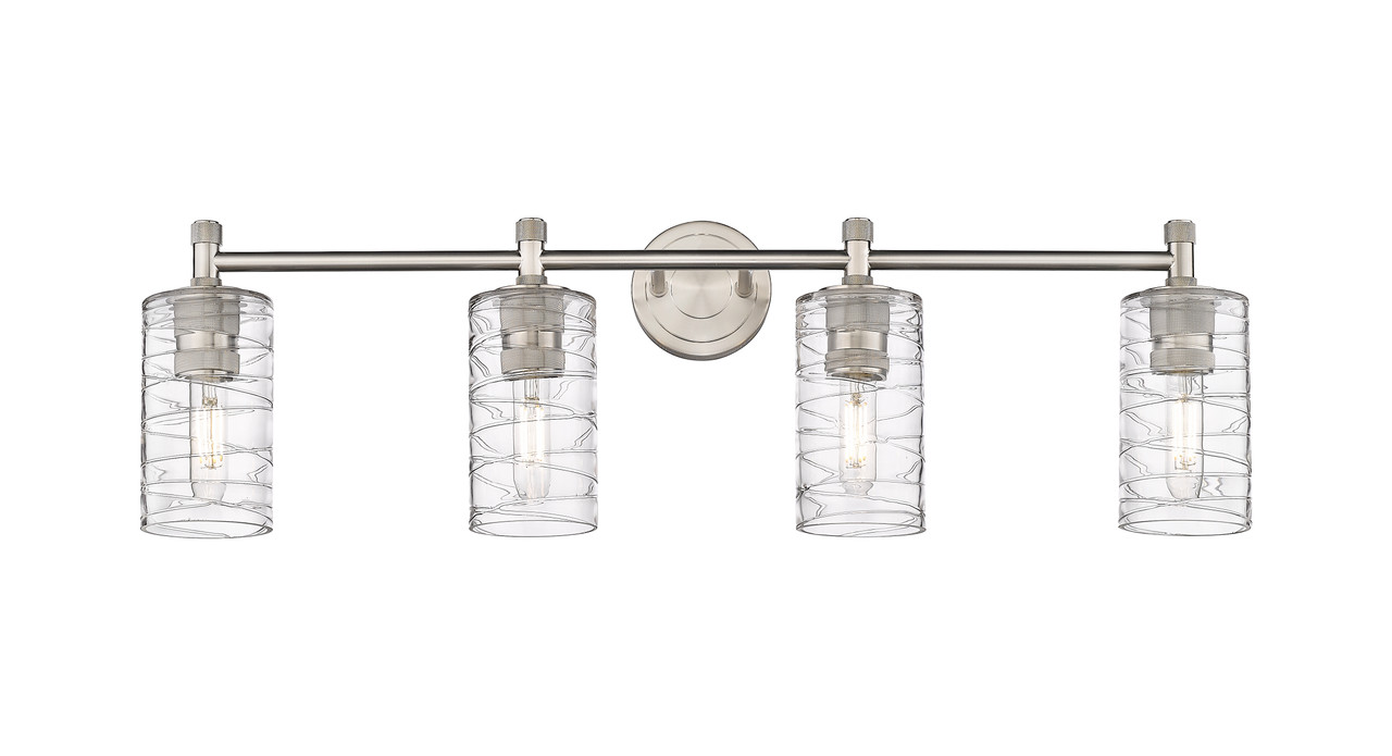 INNOVATIONS 434-4W-SN-G434-7DE Crown Point 4 33.875 inch Bath Vanity Light Satin Nickel