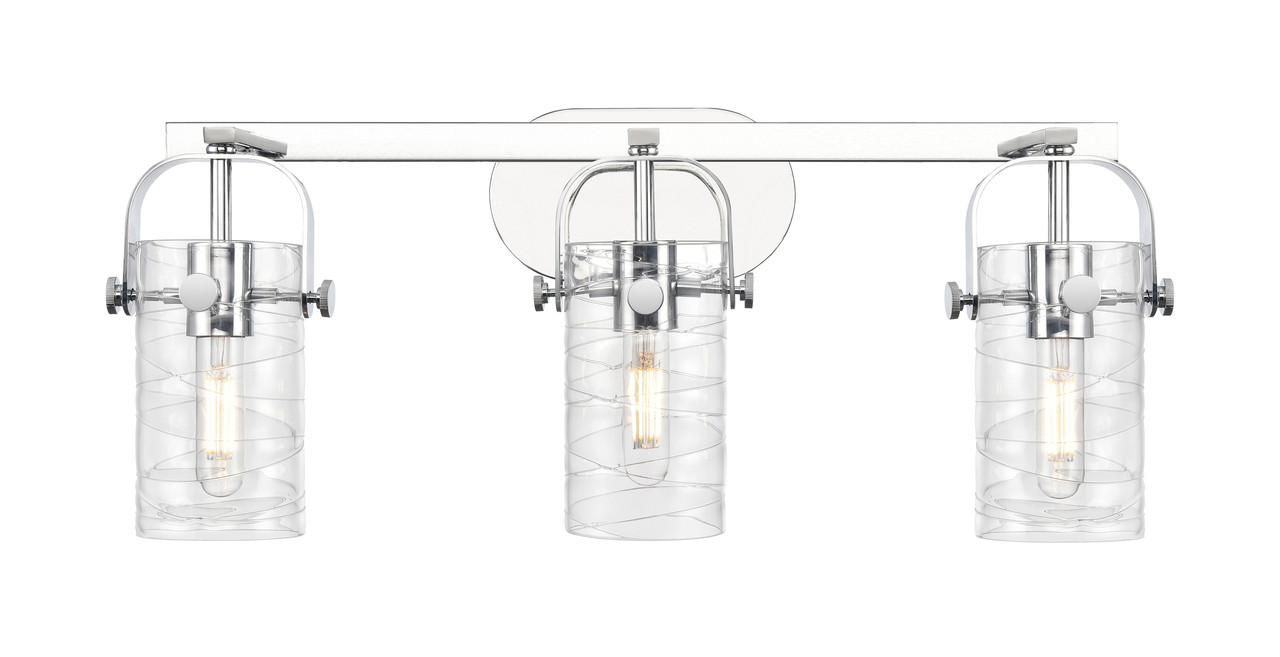INNOVATIONS 423-3W-PC-G423-7DE Pilaster II Cylinder 3 25 inch Bath Vanity Light Polished Chrome