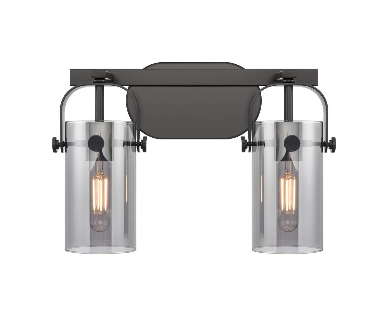 INNOVATIONS 423-2W-BK-G423-7SM Pilaster II Cylinder 2 15 inch Bath Vanity Light Matte Black