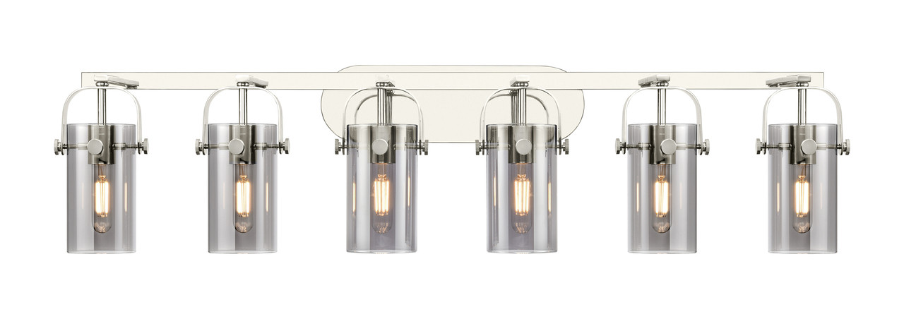 INNOVATIONS 423-6W-PN-G423-7SM Pilaster II Cylinder 6 44 inch Bath Vanity Light Polished Nickel