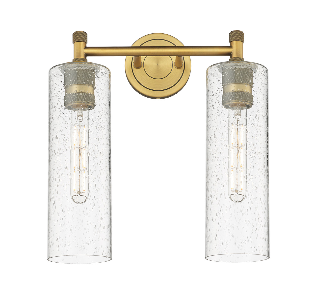 INNOVATIONS 434-2W-BB-G434-12SDY Crown Point 2 13.875 inch Bath Vanity Light Brushed Brass