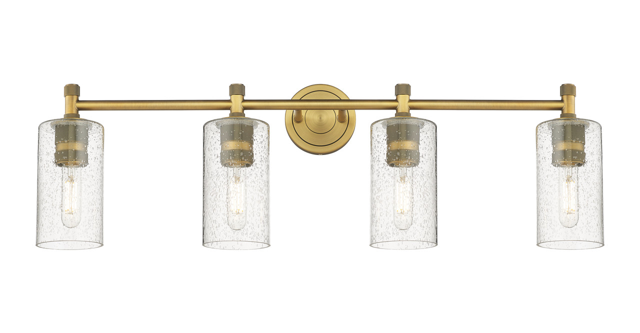 INNOVATIONS 434-4W-BB-G434-7SDY Crown Point 4 33.875 inch Bath Vanity Light Brushed Brass