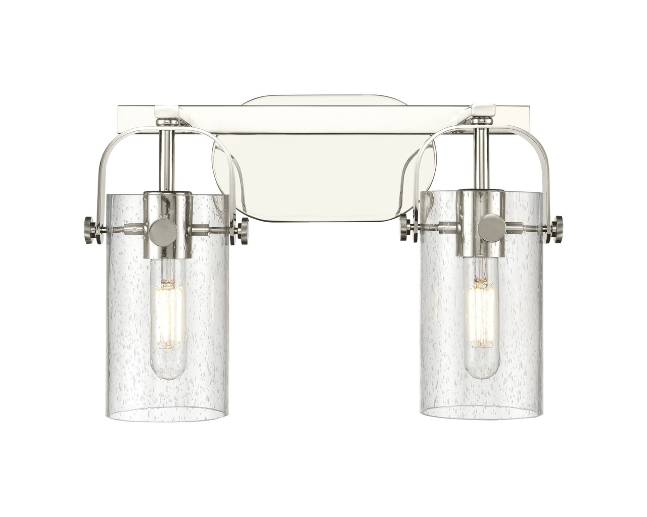 INNOVATIONS 423-2W-PN-G423-7SDY Pilaster II Cylinder 2 15 inch Bath Vanity Light Polished Nickel