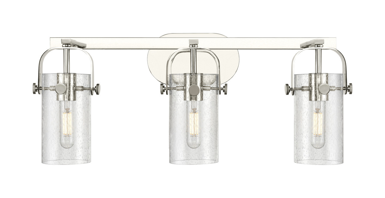 INNOVATIONS 423-3W-PN-G423-7SDY Pilaster II Cylinder 3 25 inch Bath Vanity Light Polished Nickel