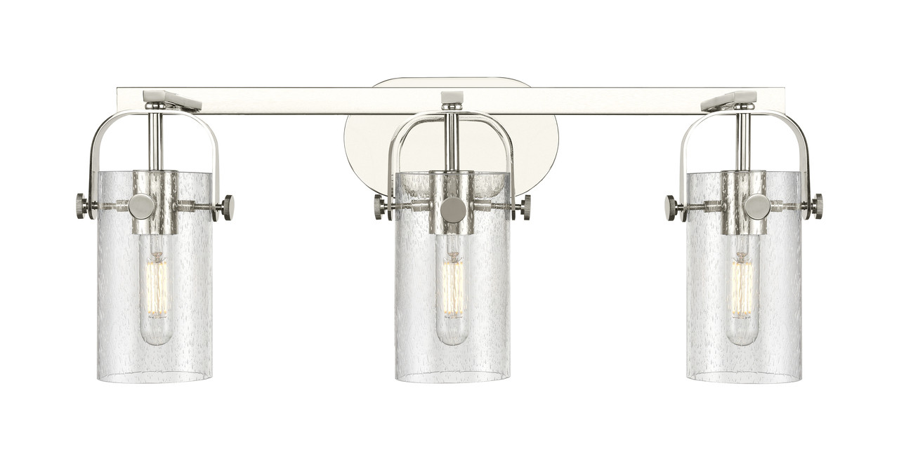 INNOVATIONS 423-3W-PN-G423-7SDY Pilaster II Cylinder 3 25 inch Bath Vanity Light Polished Nickel