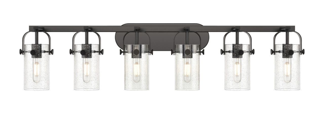 INNOVATIONS 423-6W-BK-G423-7SDY Pilaster II Cylinder 6 44 inch Bath Vanity Light Matte Black