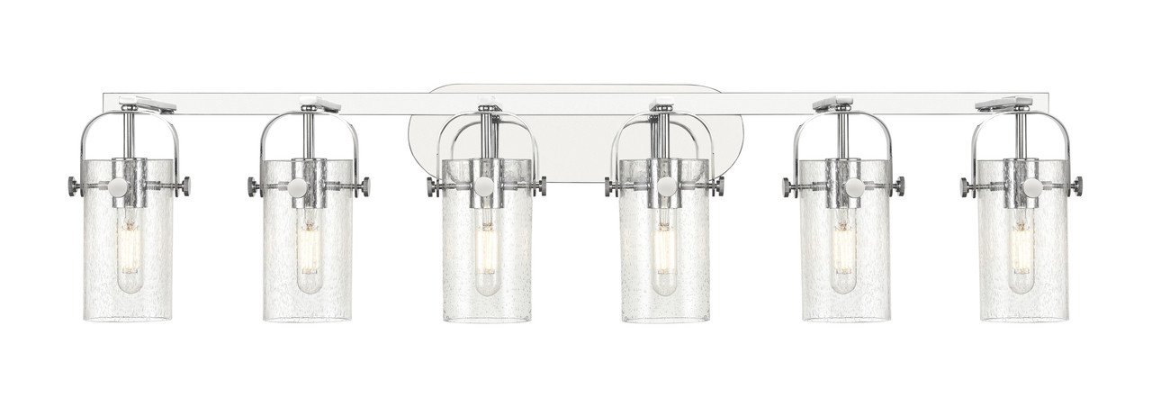INNOVATIONS 423-6W-PC-G423-7SDY Pilaster II Cylinder 6 44 inch Bath Vanity Light Polished Chrome