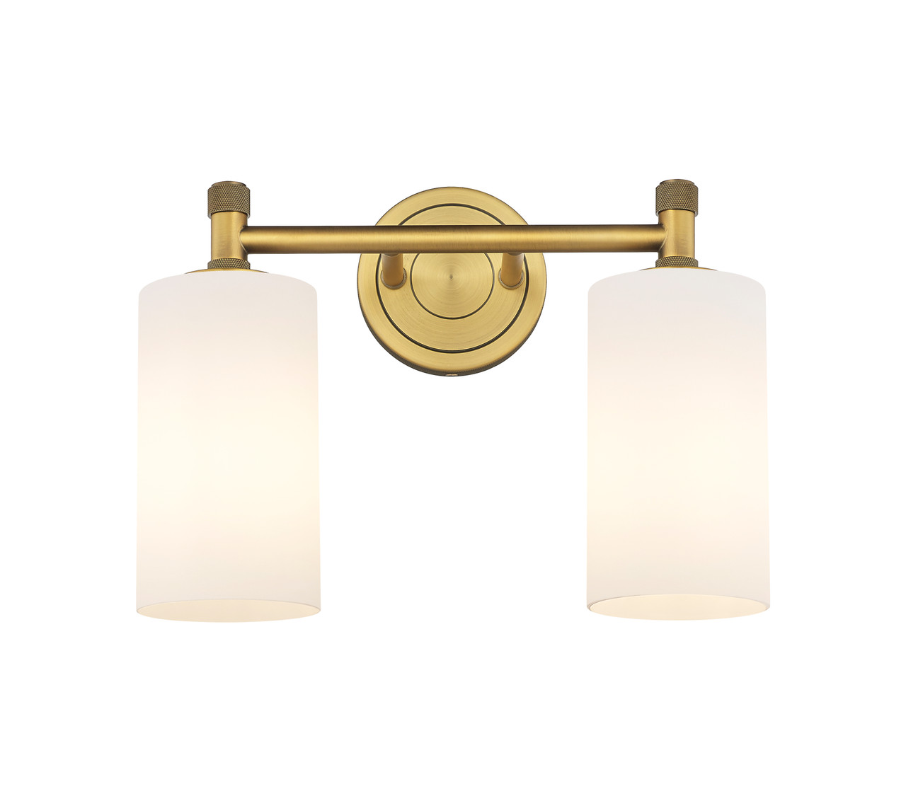 INNOVATIONS 434-2W-BB-G434-7WH Crown Point 2 13.875 inch Bath Vanity Light Brushed Brass