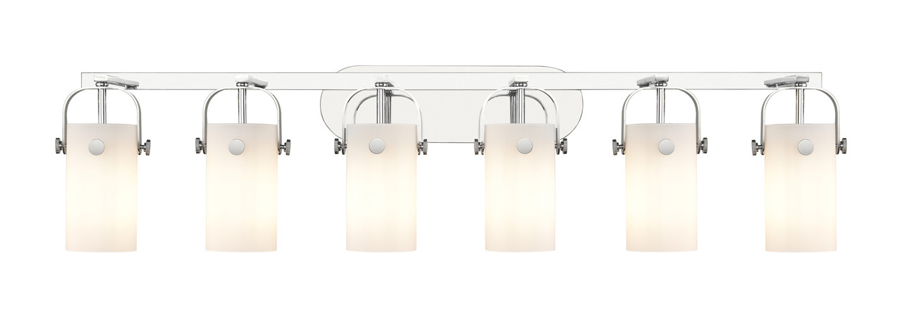 INNOVATIONS 423-6W-PC-G423-7WH Pilaster II Cylinder 6 44 inch Bath Vanity Light Polished Chrome