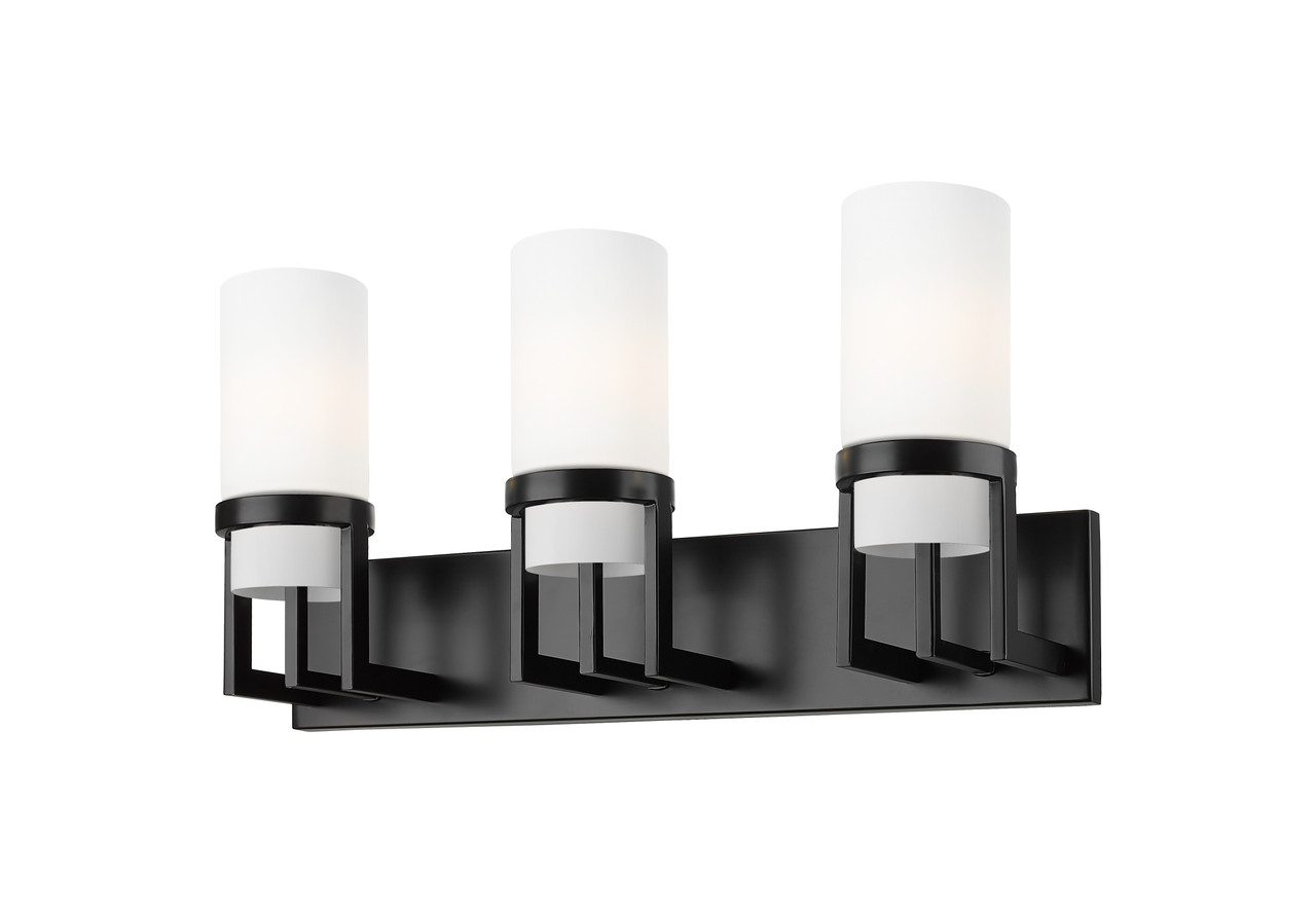 INNOVATIONS 426-3W-BK-G426-8WH Utopia 3 4.75 inch Bath Vanity Light Matte Black