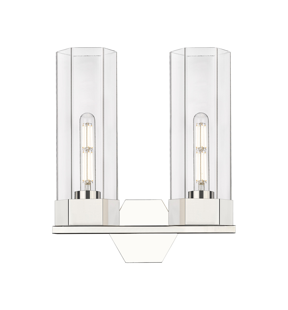 INNOVATIONS 427-2W-PN-G427-14CL Claverack 2 13 inch Bath Vanity Light Polished Nickel