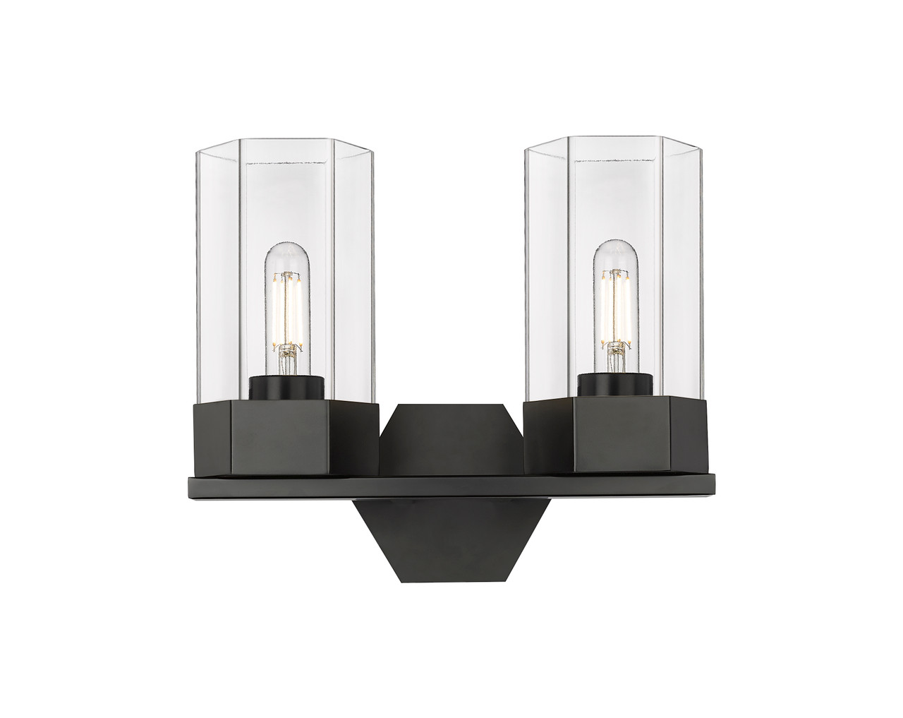 INNOVATIONS 427-2W-BK-G427-9CL Claverack 2 13 inch Bath Vanity Light Matte Black