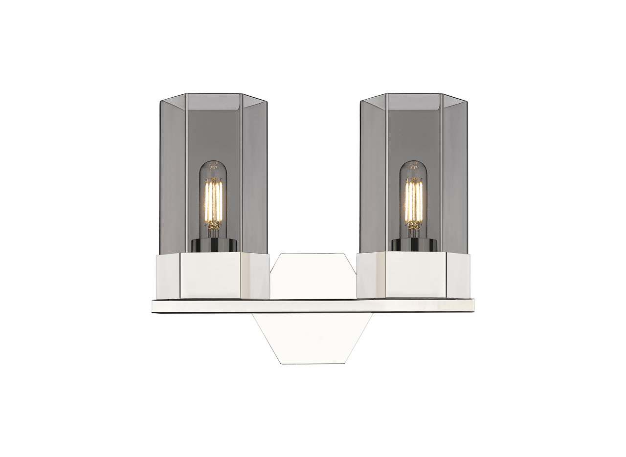 INNOVATIONS 427-2W-PN-G427-9SM Claverack 2 13 inch Bath Vanity Light Polished Nickel