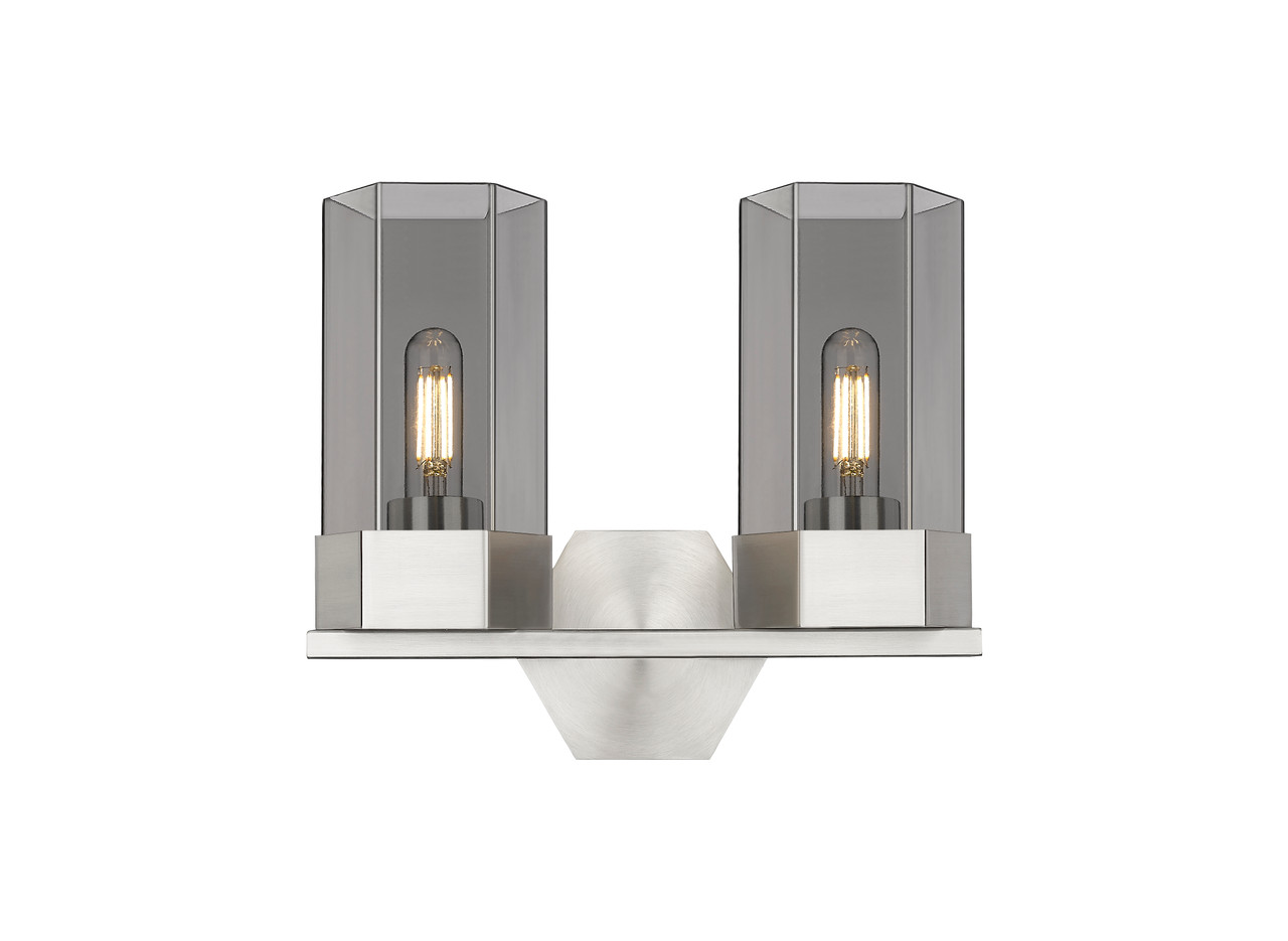 INNOVATIONS 427-2W-SN-G427-9SM Claverack 2 13 inch Bath Vanity Light Satin Nickel