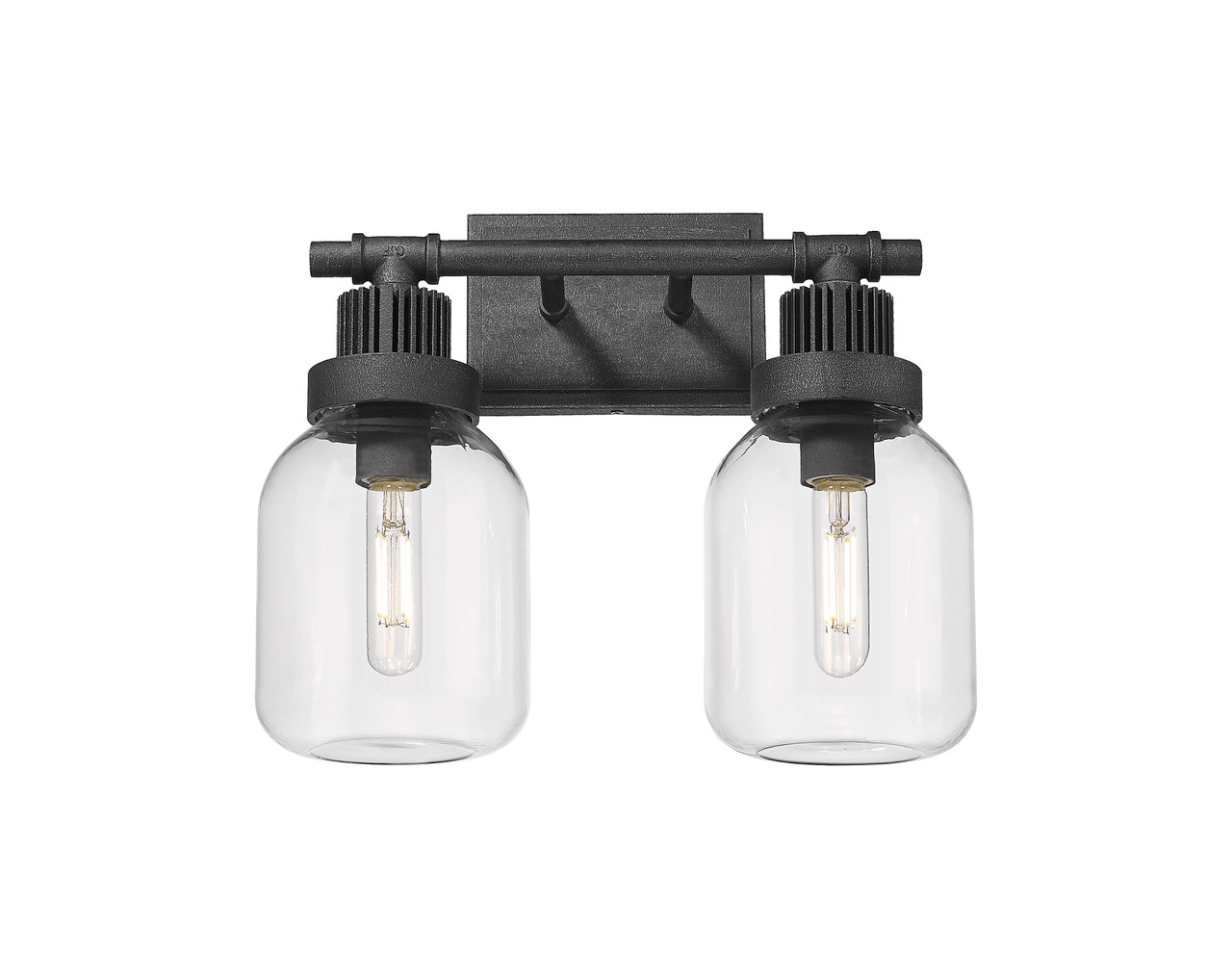 INNOVATIONS 472-2W-WZ-G472-6CL Somers 2 14.75 inch Bath Vanity Light Weathered Zinc