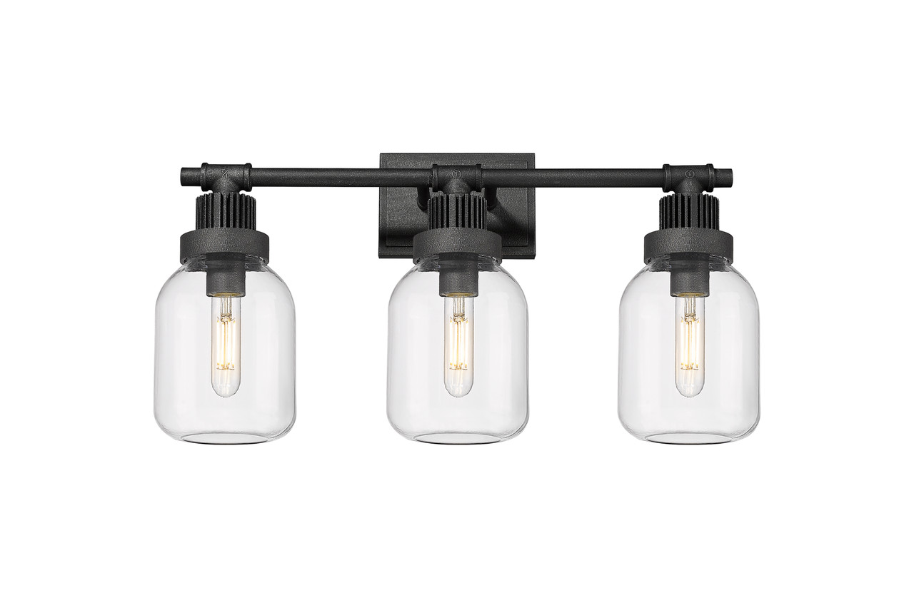 INNOVATIONS 472-3W-WZ-G472-6CL Somers 3 24 inch Bath Vanity Light Weathered Zinc