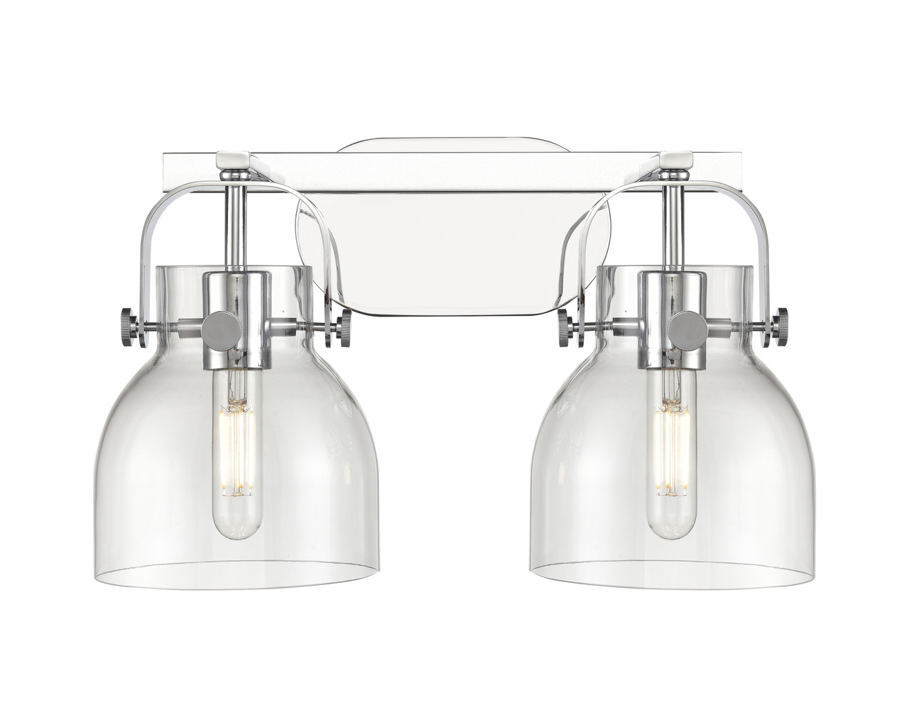 INNOVATIONS 423-2W-PC-G412-6CL Pilaster II Bell 2 17 inch Bath Vanity Light Polished Chrome
