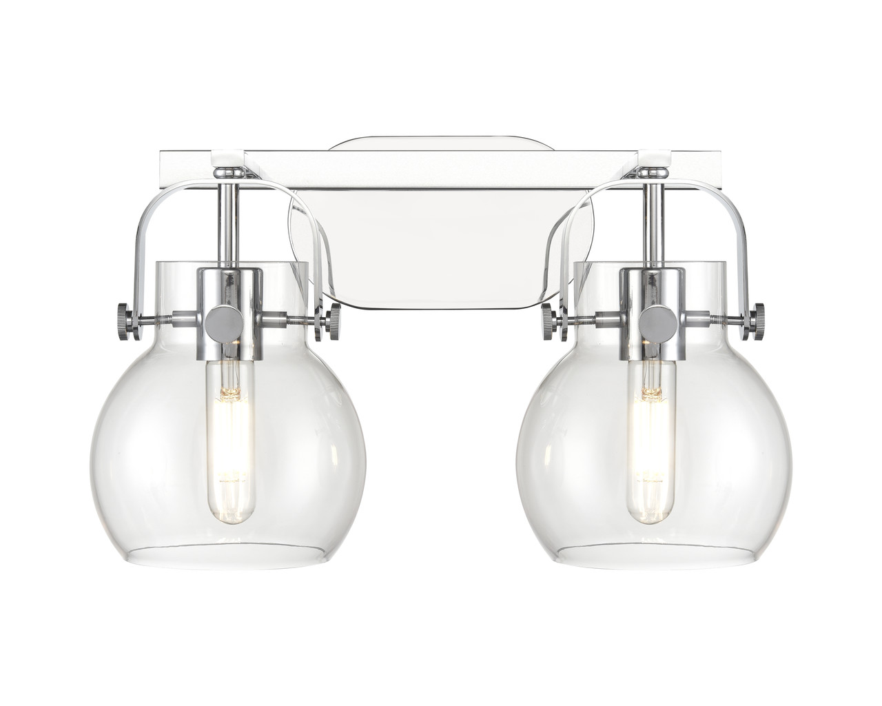 INNOVATIONS 423-2W-PC-G410-6CL Pilaster II Sphere 2 17 inch Bath Vanity Light Polished Chrome