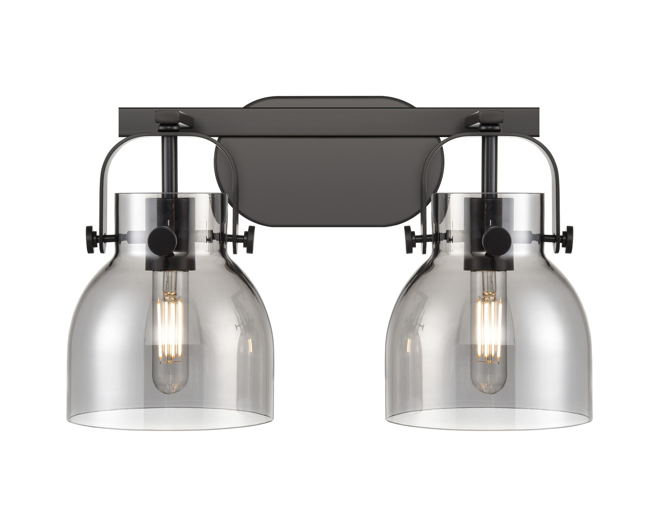 INNOVATIONS 423-2W-BK-G412-6SM Pilaster II Bell 2 17 inch Bath Vanity Light Matte Black