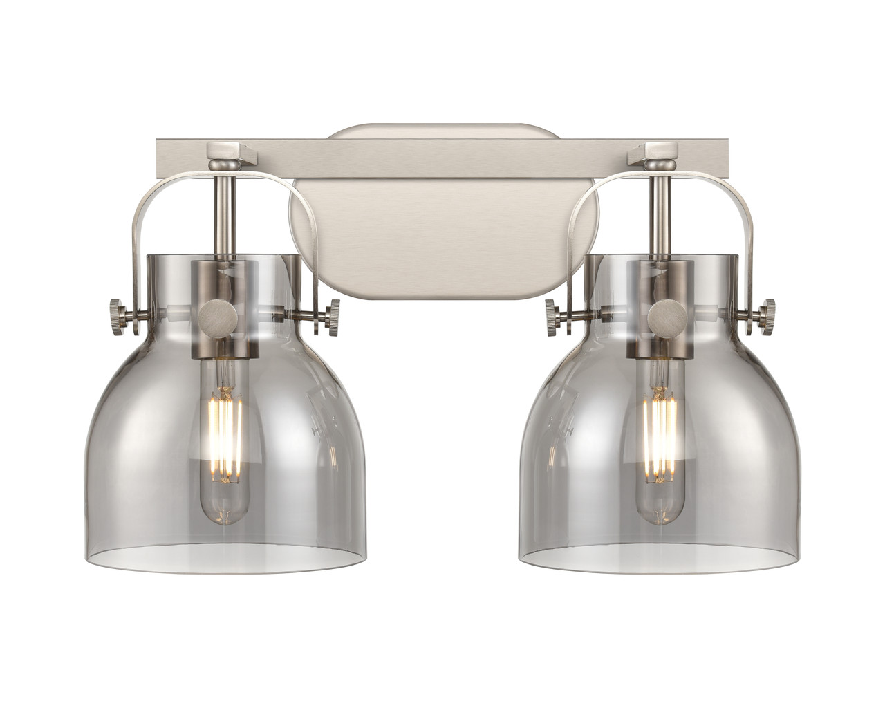 INNOVATIONS 423-2W-SN-G412-6SM Pilaster II Bell 2 17 inch Bath Vanity Light Satin Nickel