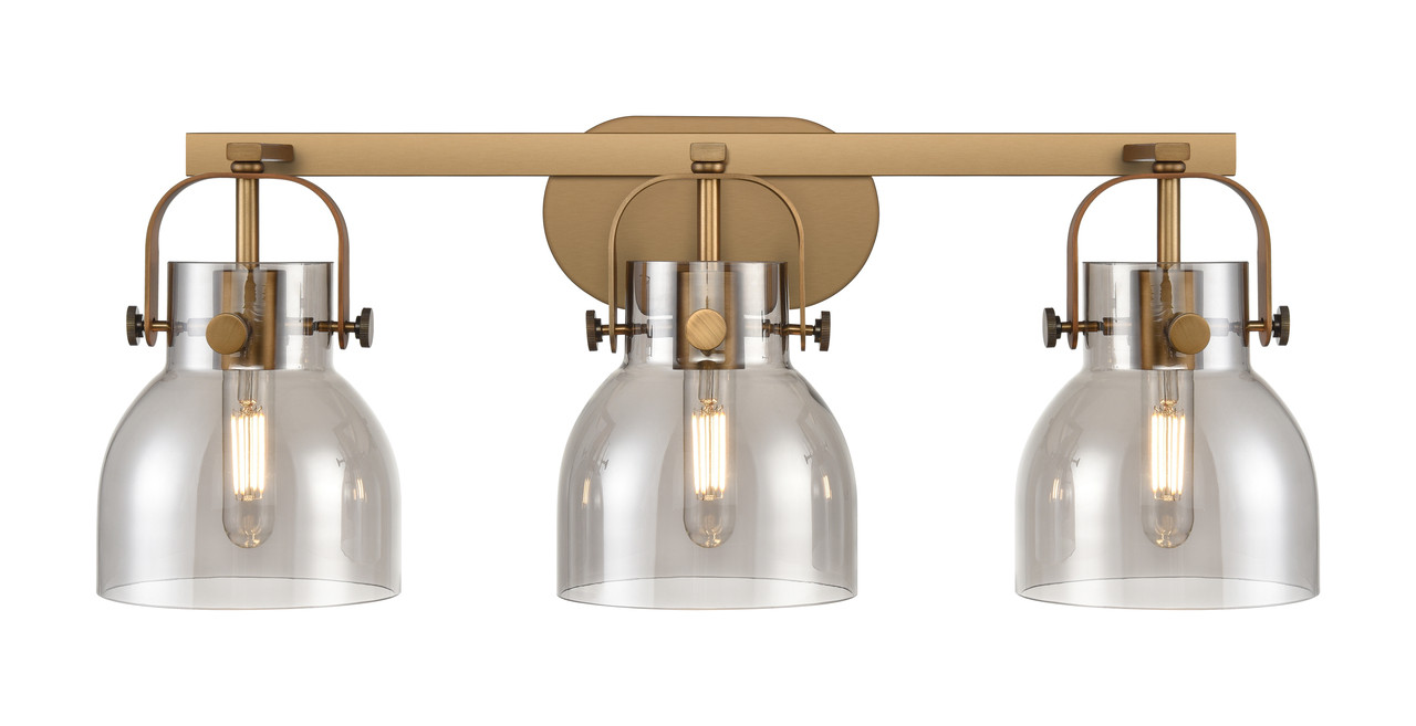 INNOVATIONS 423-3W-BB-G412-6SM Pilaster II Bell 3 27 inch Bath Vanity Light Brushed Brass