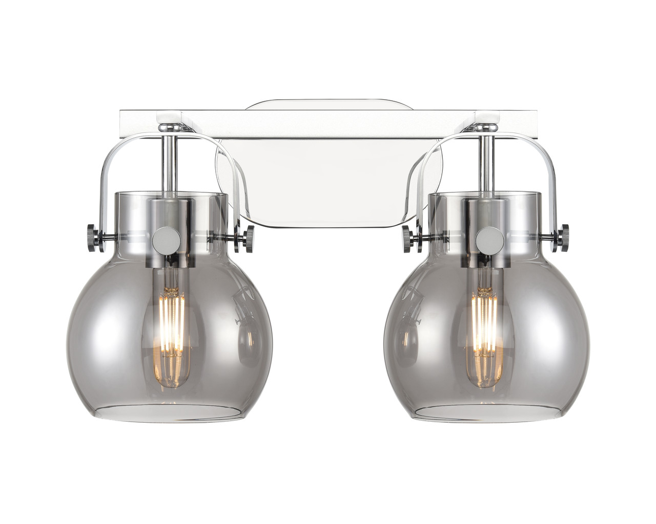 INNOVATIONS 423-2W-PC-G410-6SM Pilaster II Sphere 2 17 inch Bath Vanity Light Polished Chrome