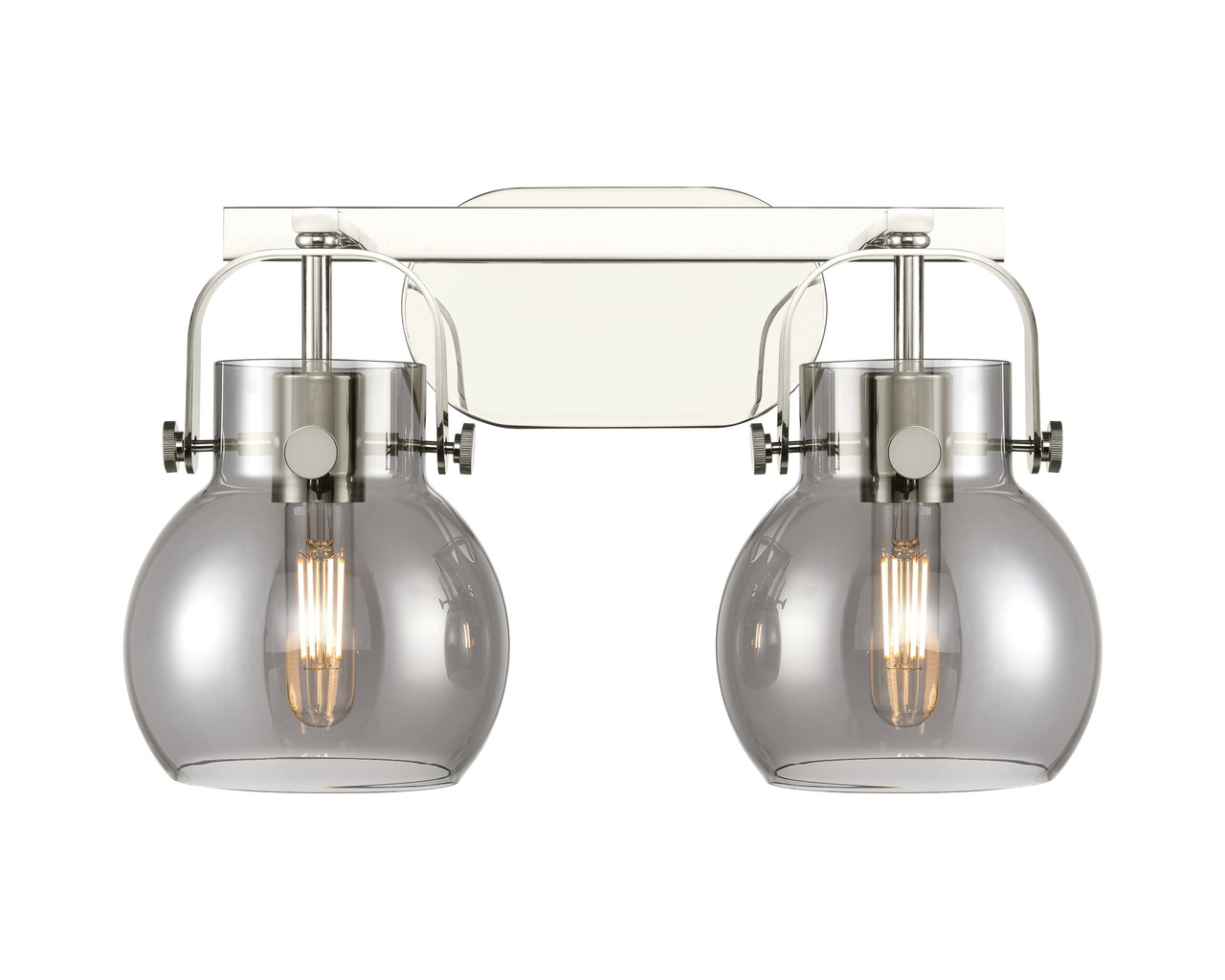 INNOVATIONS 423-2W-PN-G410-6SM Pilaster II Sphere 2 17 inch Bath Vanity Light Polished Nickel