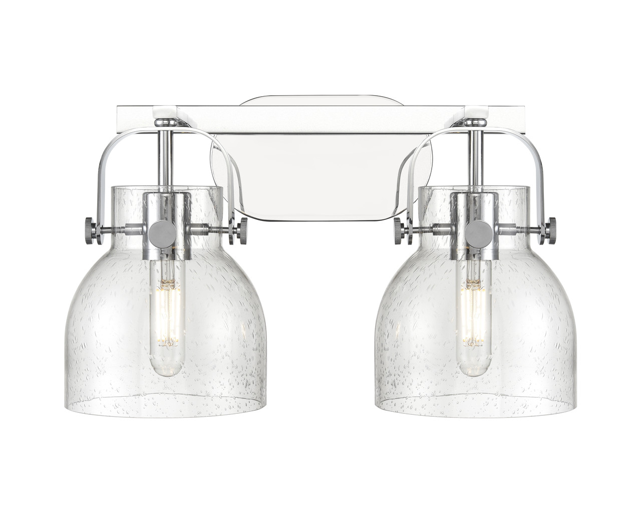 INNOVATIONS 423-2W-PC-G412-6SDY Pilaster II Bell 2 17 inch Bath Vanity Light Polished Chrome