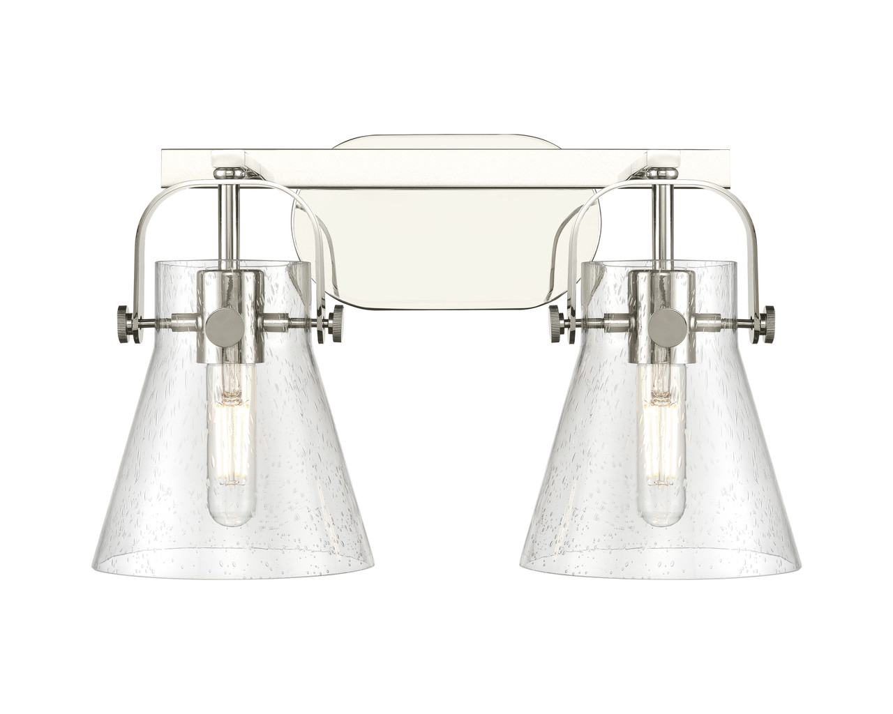 INNOVATIONS 423-2W-PN-G411-6SDY Pilaster II Cone 2 17 inch Bath Vanity Light Polished Nickel