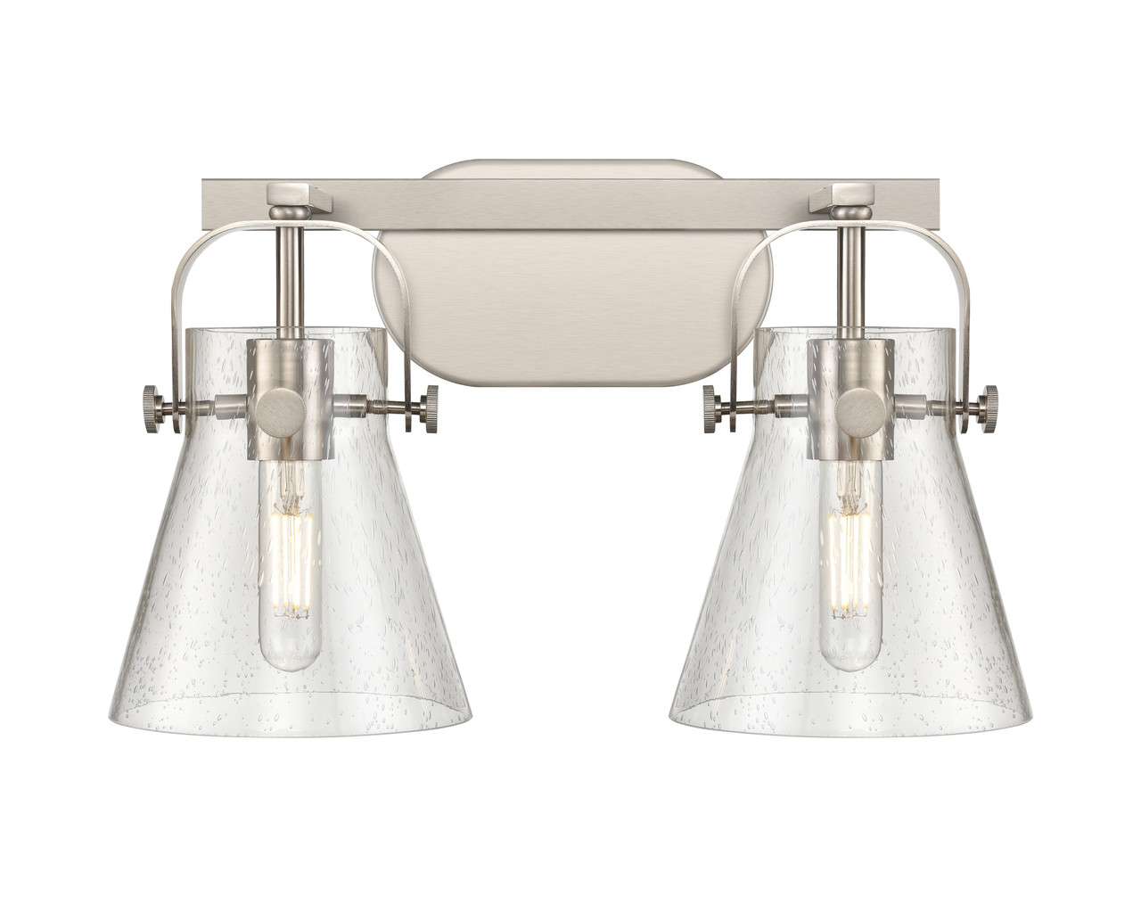 INNOVATIONS 423-2W-SN-G411-6SDY Pilaster II Cone 2 17 inch Bath Vanity Light Satin Nickel