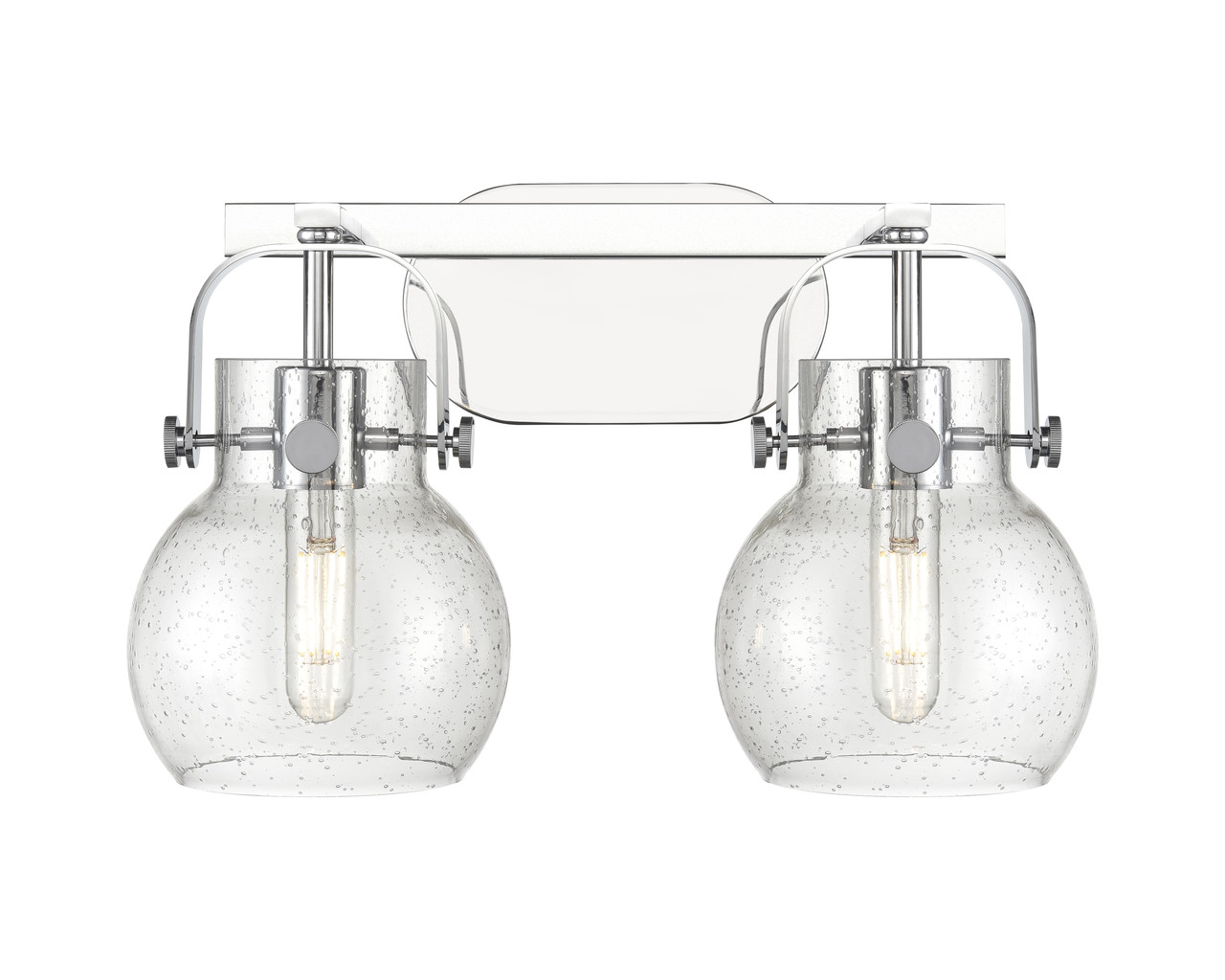 INNOVATIONS 423-2W-PC-G410-6SDY Pilaster II Sphere 2 17 inch Bath Vanity Light Polished Chrome