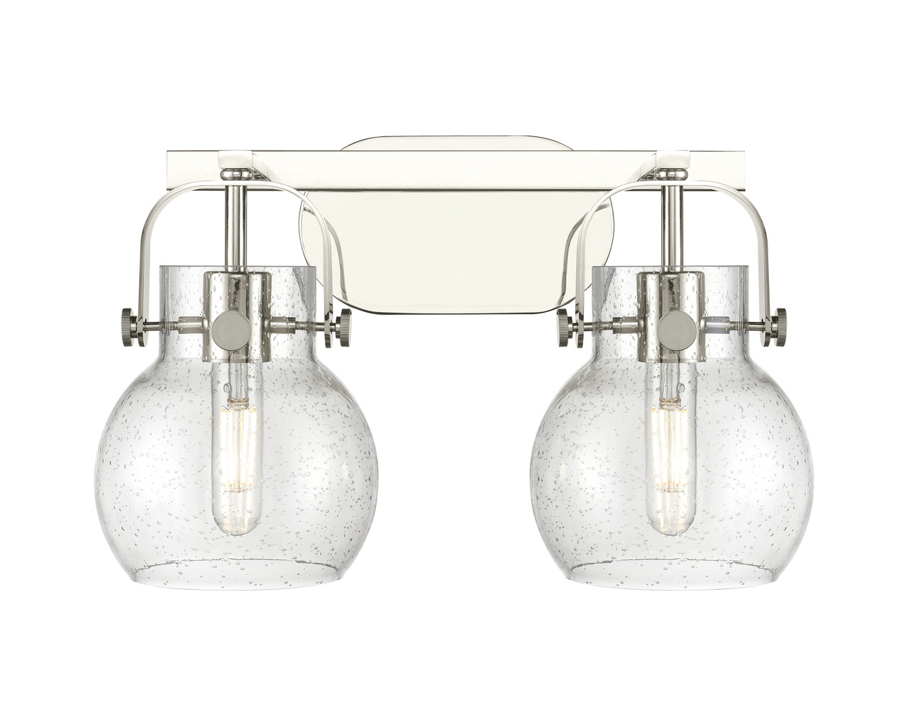 INNOVATIONS 423-2W-PN-G410-6SDY Pilaster II Sphere 2 17 inch Bath Vanity Light Polished Nickel