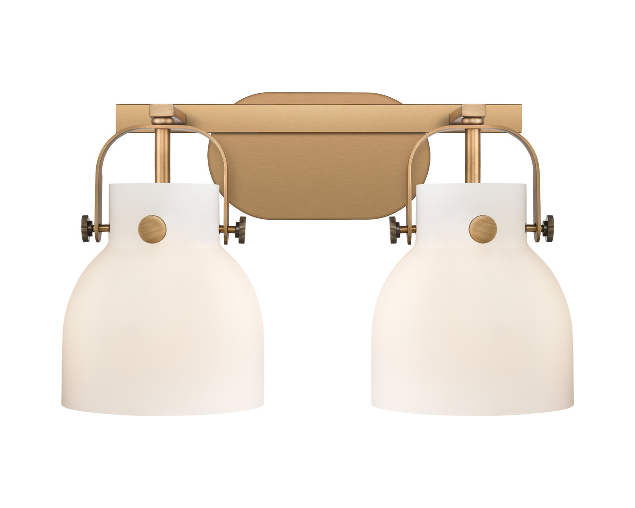 INNOVATIONS 423-2W-BB-G412-6WH Pilaster II Bell 2 17 inch Bath Vanity Light Brushed Brass