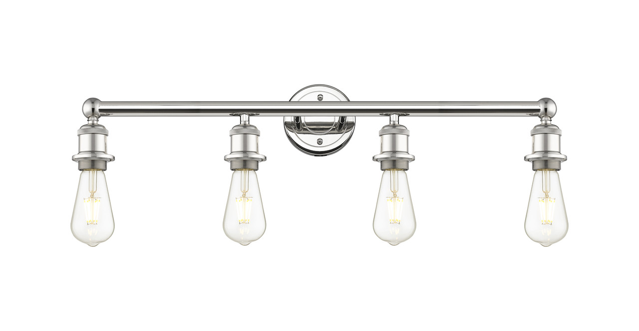 INNOVATIONS 616-4W-PN Edison 4 27 inch Bath Vanity Light Polished Nickel