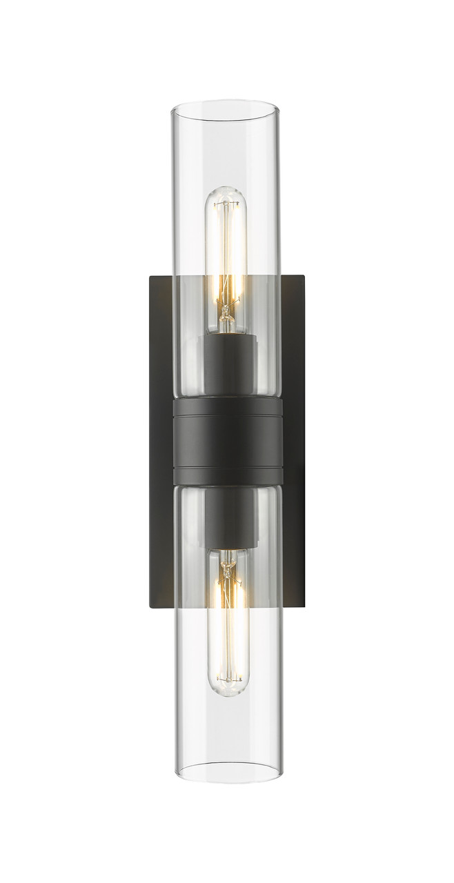 INNOVATIONS 617-2W-BK-G617-8CL Boreas 2 18 inch Bath Vanity Light Matte Black