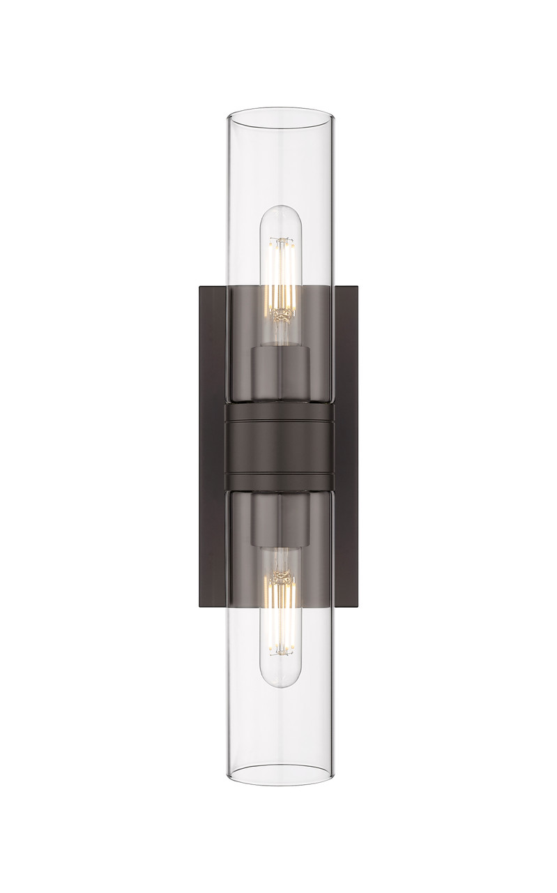 INNOVATIONS 617-2W-OB-G617-8CL Boreas 2 18 inch Bath Vanity Light Oil Rubbed Bronze