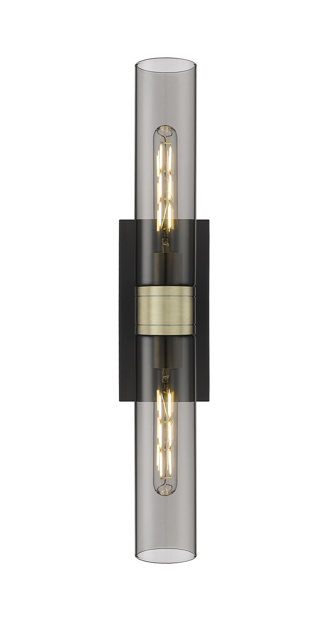 INNOVATIONS 617-2W-BAB-G617-11SM Boreas 2 24 inch Bath Vanity Light Black Antique Brass