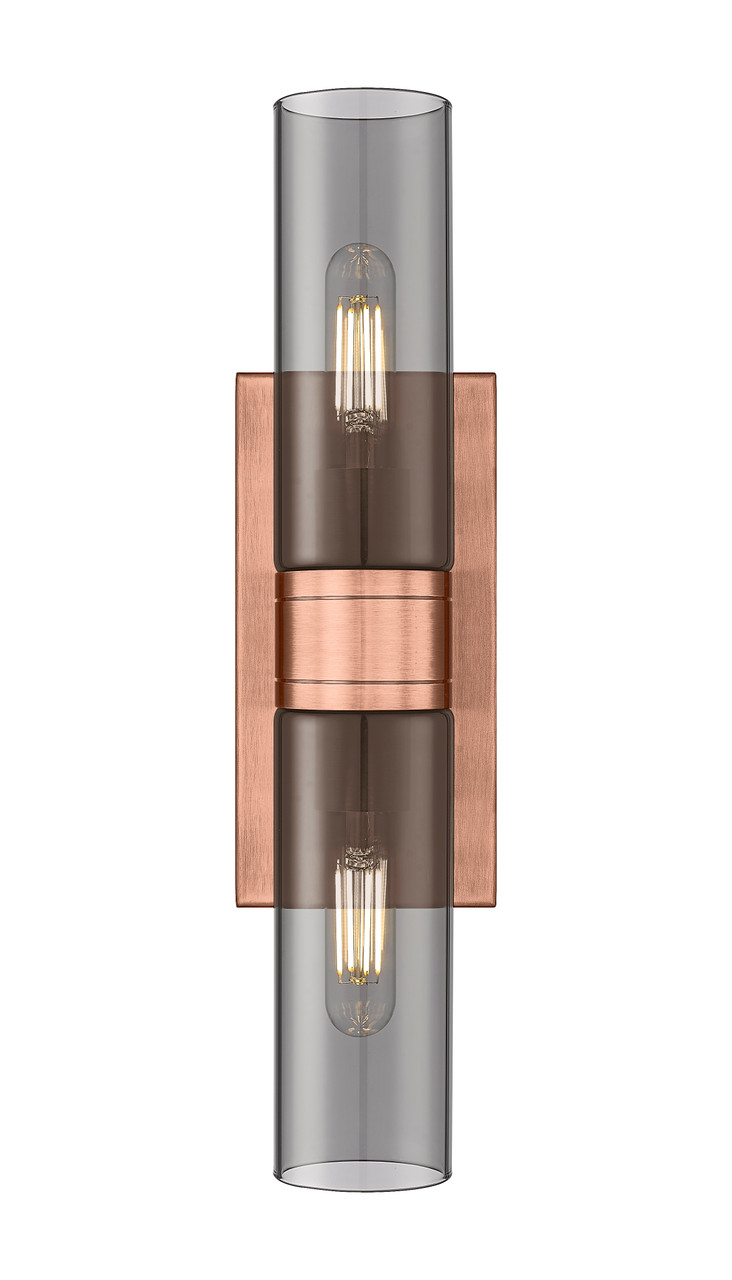 INNOVATIONS 617-2W-AC-G617-8SM Boreas 2 18 inch Bath Vanity Light Antique Copper