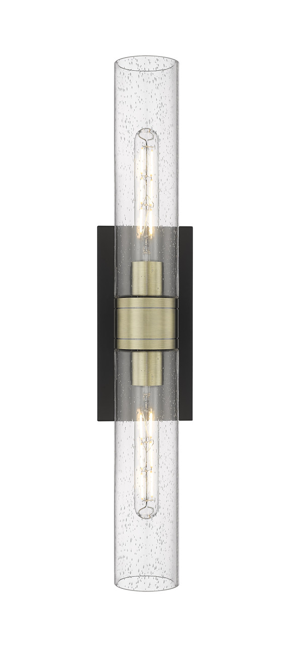 INNOVATIONS 617-2W-BAB-G617-11SDY Boreas 2 24 inch Bath Vanity Light Black Antique Brass