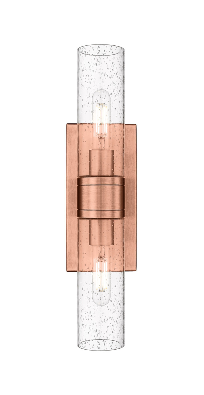 INNOVATIONS 617-2W-AC-G617-8SDY Boreas 2 18 inch Bath Vanity Light Antique Copper