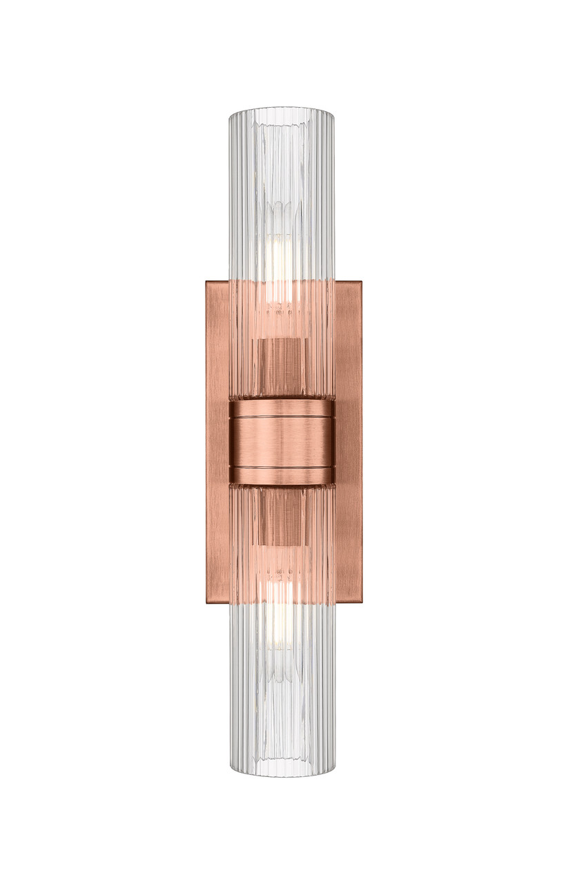 INNOVATIONS 617-2W-AC-G617-8SCL Boreas 2 18 inch Bath Vanity Light Antique Copper