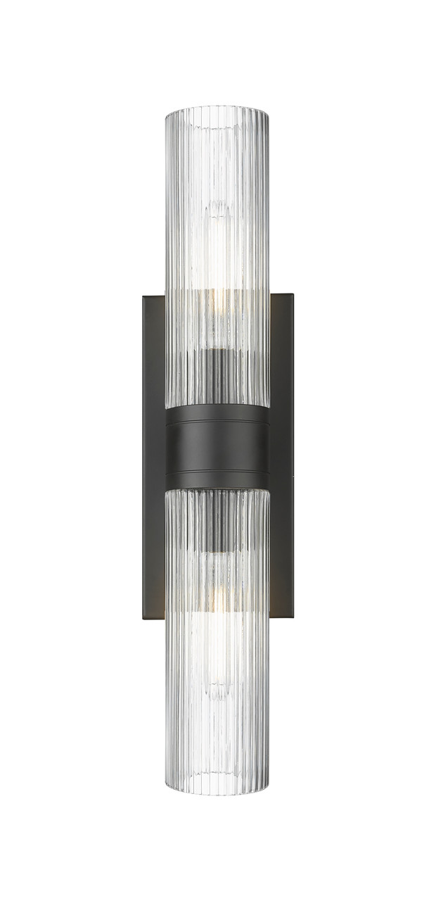 INNOVATIONS 617-2W-BK-G617-8SCL Boreas 2 18 inch Bath Vanity Light Matte Black