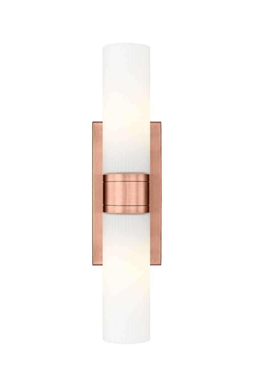 INNOVATIONS 617-2W-AC-G617-8SWH Boreas 2 18 inch Bath Vanity Light Antique Copper