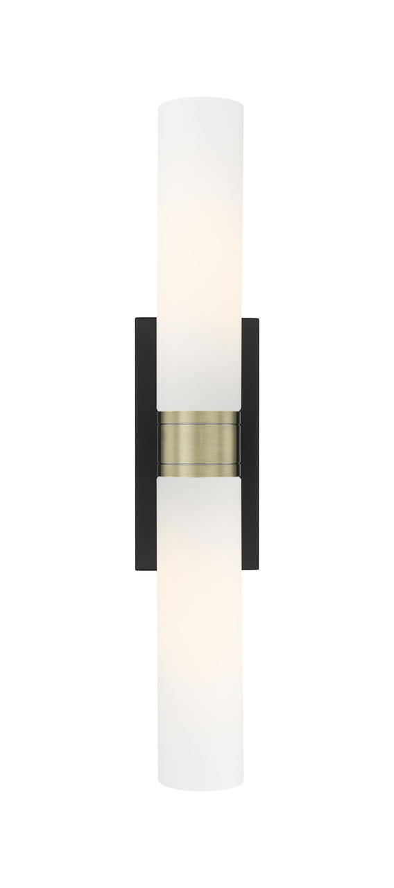 INNOVATIONS 617-2W-BAB-G617-11WH Boreas 2 24 inch Bath Vanity Light Black Antique Brass