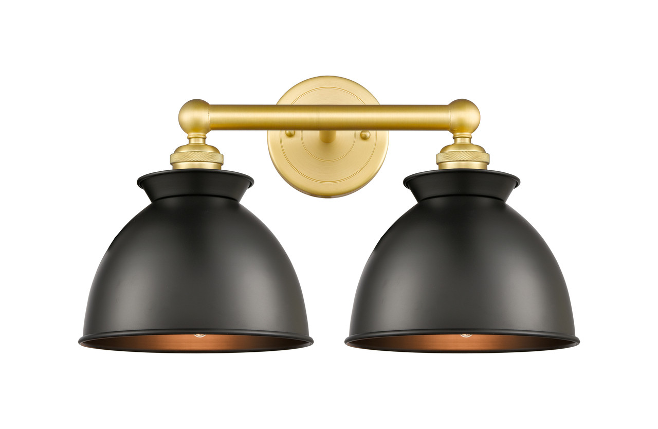 INNOVATIONS 616-2W-SG-M14-BK Adirondack 2 Light Bath Vanity Light part of the Edison Collection Satin Gold