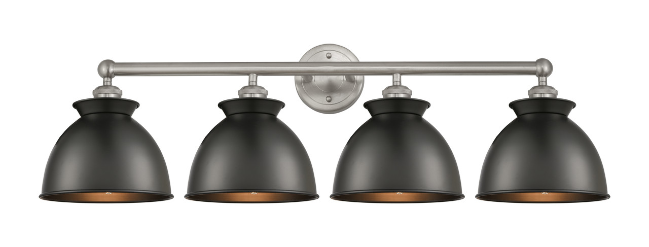 INNOVATIONS 616-4W-SN-M14-BK Adirondack 4 Light Bath Vanity Light part of the Edison Collection Brushed Satin Nickel