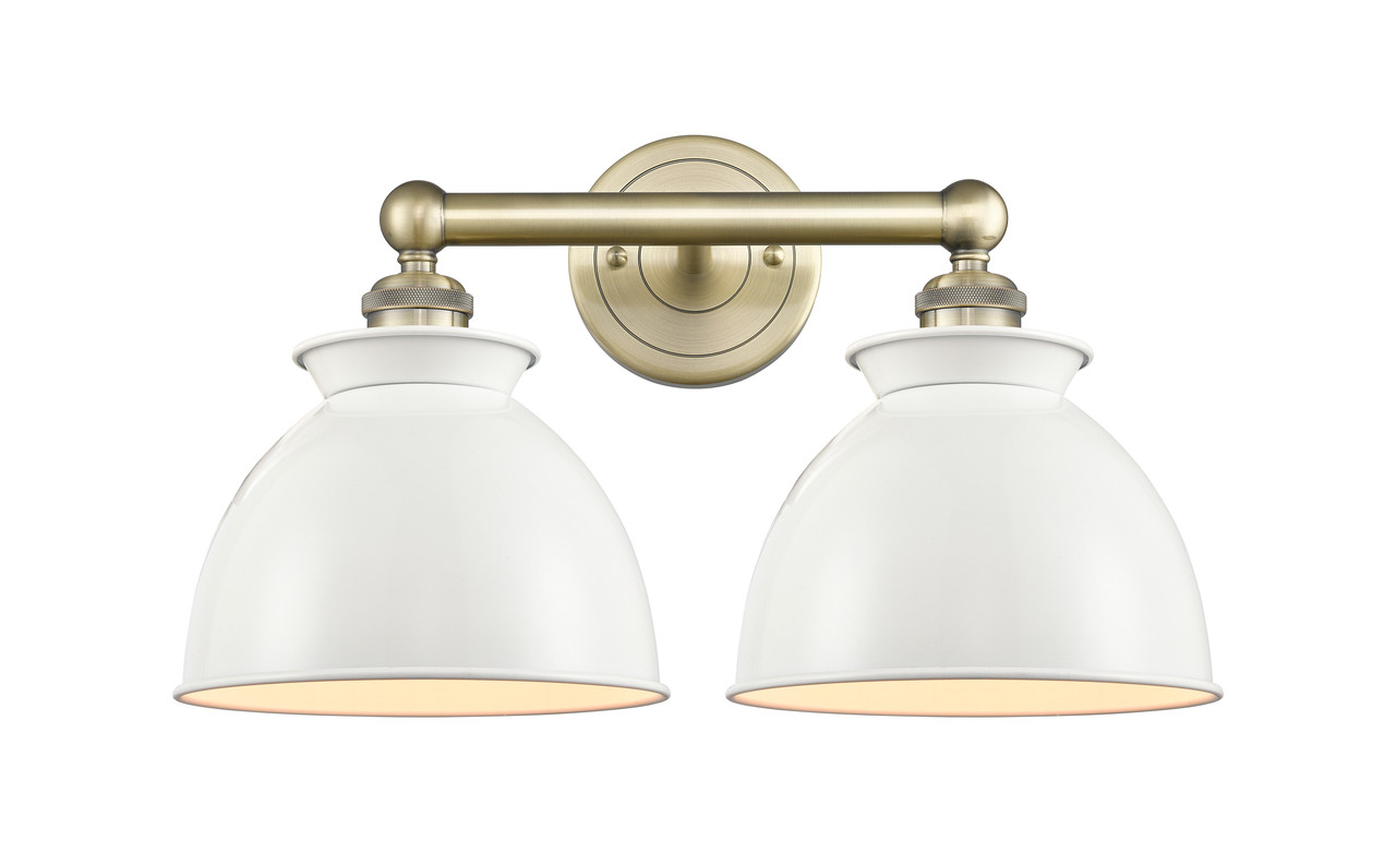 INNOVATIONS 616-2W-AB-M14-W Adirondack 2 Light Bath Vanity Light part of the Edison Collection Antique Brass