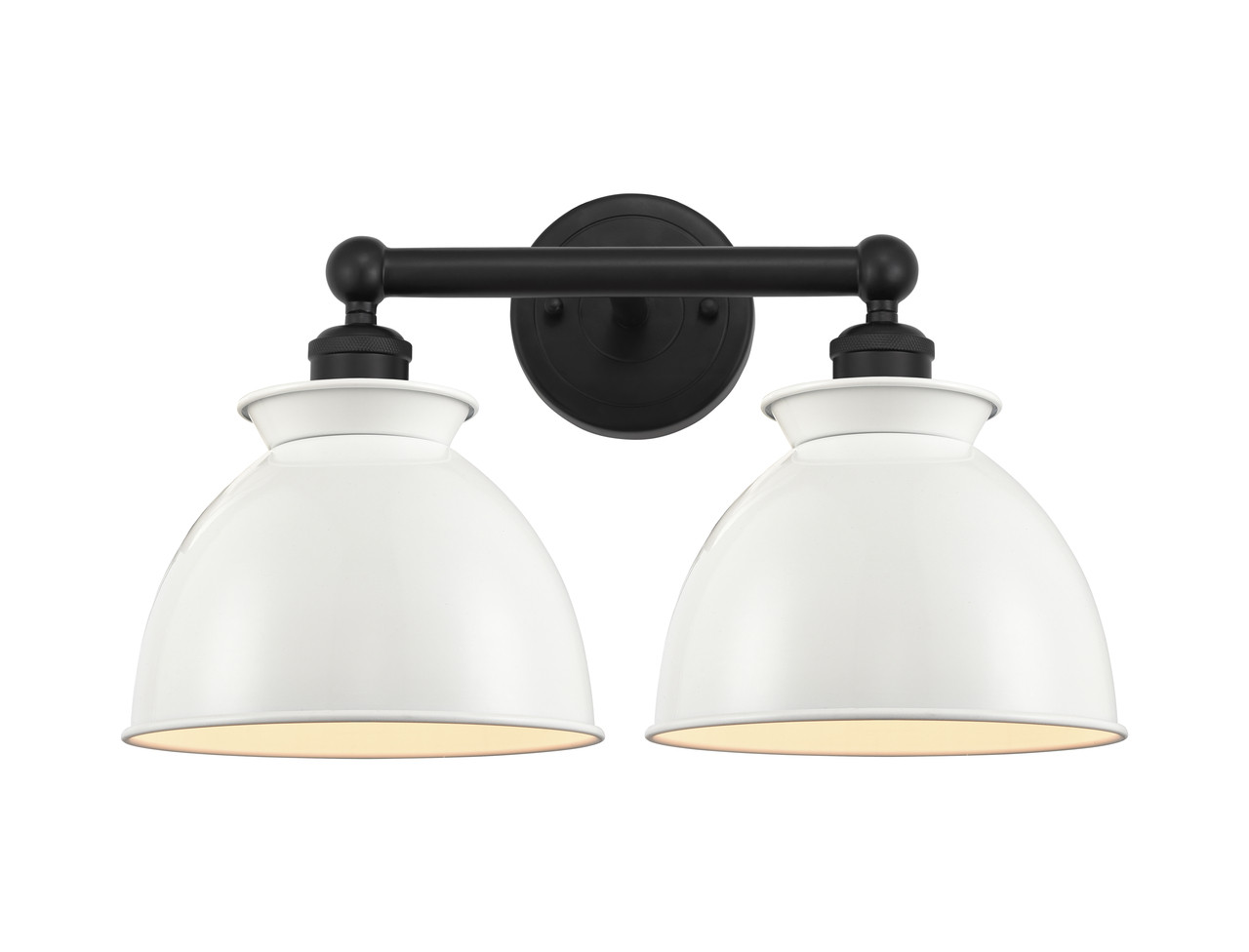 INNOVATIONS 616-2W-BK-M14-W Adirondack 2 Light Bath Vanity Light part of the Edison Collection Matte Black