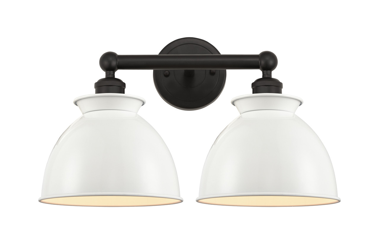 INNOVATIONS 616-2W-OB-M14-W Adirondack 2 Light Bath Vanity Light part of the Edison Collection Oil Rubbed Bronze