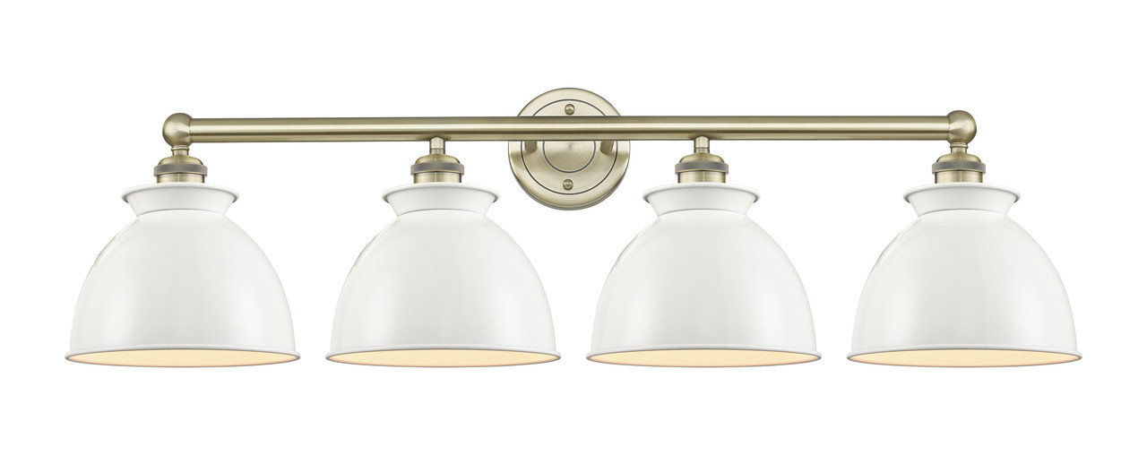 INNOVATIONS 616-4W-AB-M14-W Adirondack 4 Light Bath Vanity Light part of the Edison Collection Antique Brass